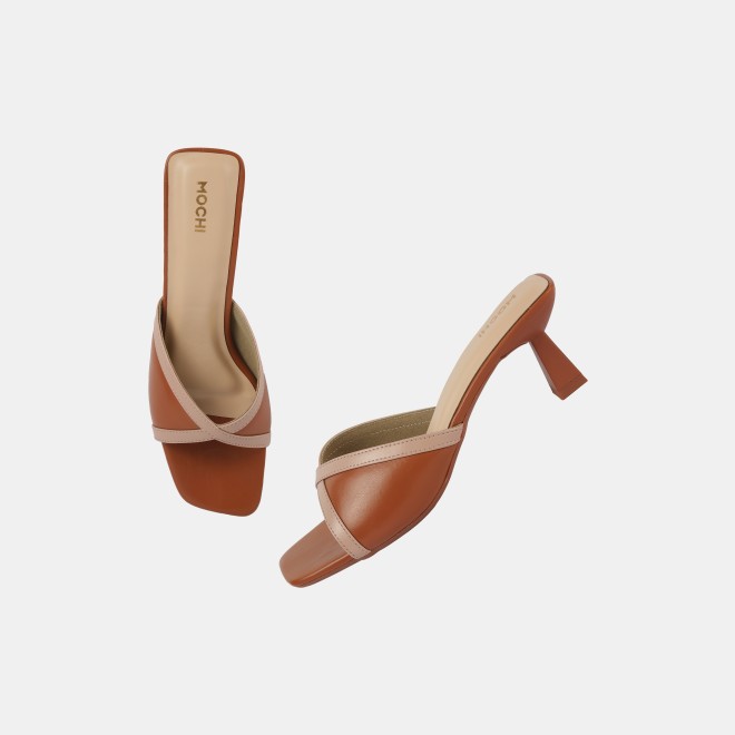 Mochi Women Tan Casual Slip Ons (SKU: 40-376-23-36)