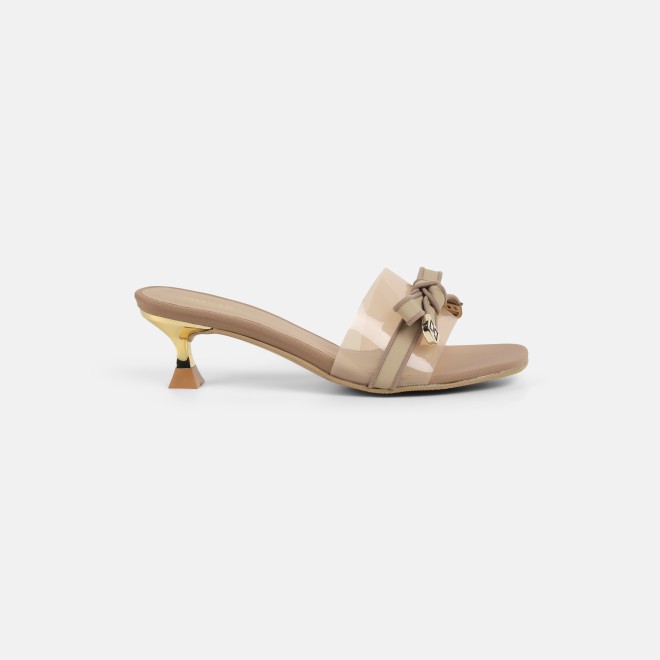 Mochi Women Beige Casual Slip Ons (SKU: 40-406-20-36)