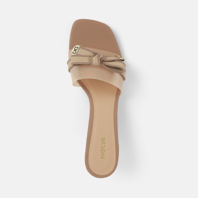 Mochi Women Beige Casual Slip Ons (SKU: 40-406-20-36)