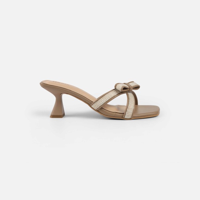 Mochi Women Beige Casual Slip Ons (SKU: 40-408-20-36)
