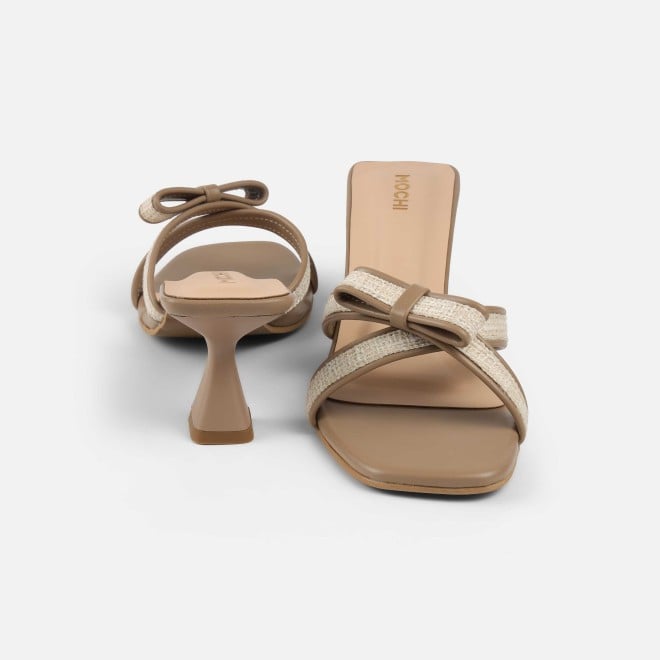 Mochi Women Beige Casual Slip Ons (SKU: 40-408-20-36)