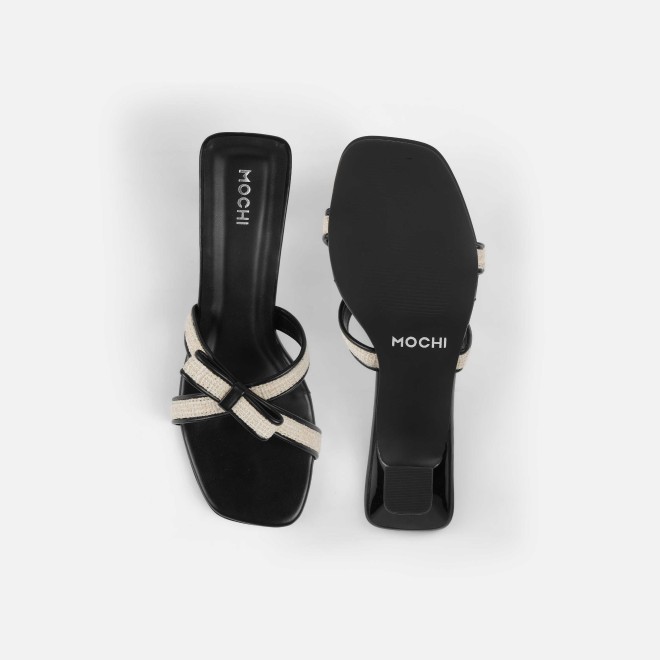 Mochi Women Black Casual Slip Ons (SKU: 40-408-11-36)