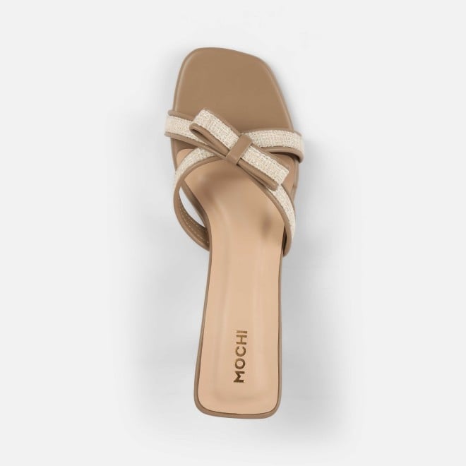 Mochi Women Beige Casual Slip Ons (SKU: 40-408-20-36)