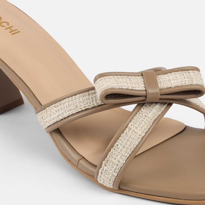 Mochi Women Beige Casual Slip Ons (SKU: 40-408-20-36)