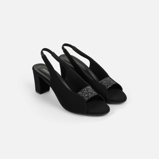 Mochi Women Black-suede Party Sandals (SKU: 40-424-34-37)