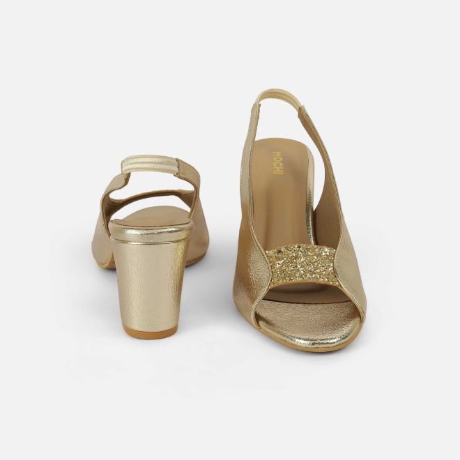 Mochi Women Gold Party Sandals (SKU: 40-424-15-40)