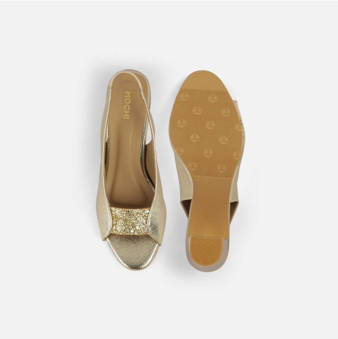 Mochi Women Gold Party Sandals (SKU: 40-424-15-40)