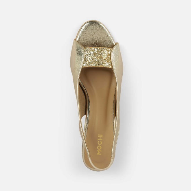 Mochi Women Gold Party Sandals (SKU: 40-424-15-40)