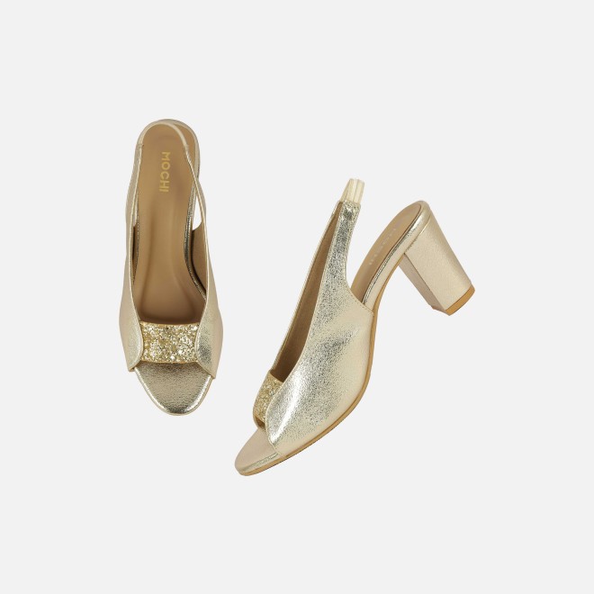 Mochi Women Gold Party Sandals (SKU: 40-424-15-40)