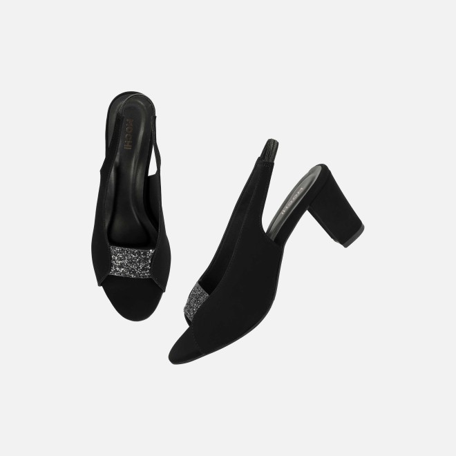 Mochi Women Black-suede Party Sandals (SKU: 40-424-34-37)