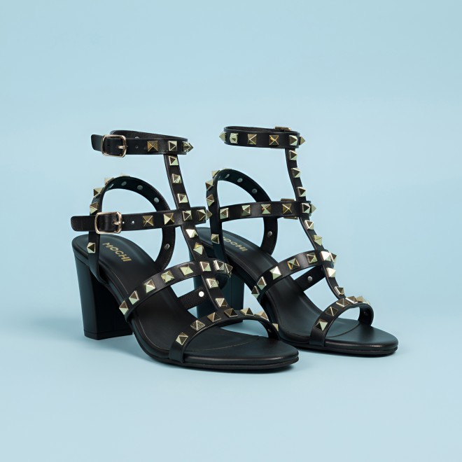 Mochi Women Black Casual Gladiators