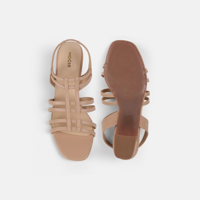 Mochi Women Beige Casual Sandals (SKU: 40-438-20-37)