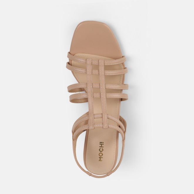Mochi Women Beige Casual Sandals (SKU: 40-438-20-37)