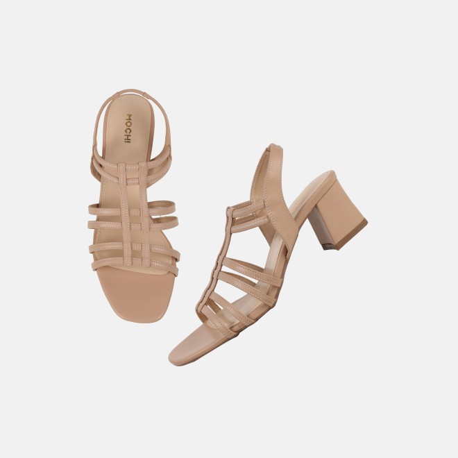 Mochi Women Beige Casual Sandals (SKU: 40-438-20-37)