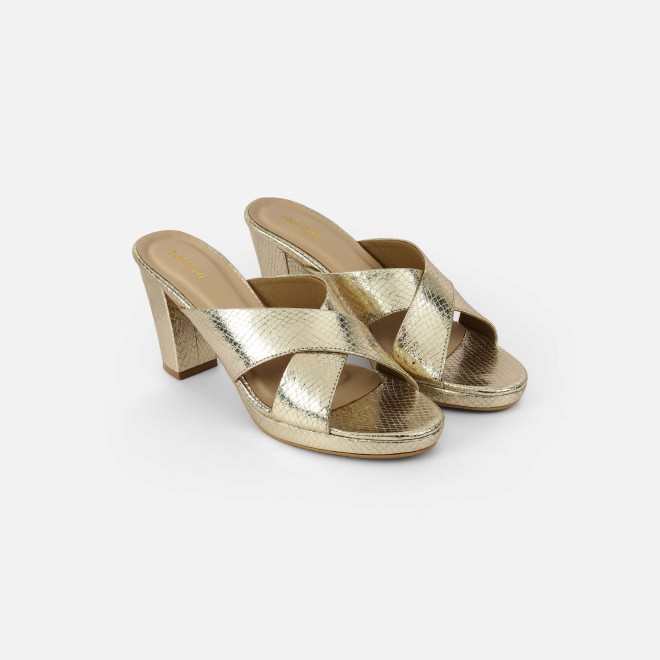 Mochi Women Gold Casual Slip Ons (SKU: 40-441-15-36)