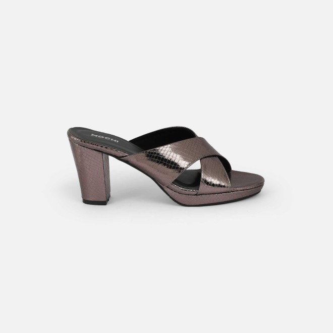 Mochi Women Gun-metal Casual Slip Ons (SKU: 40-441-29-36)