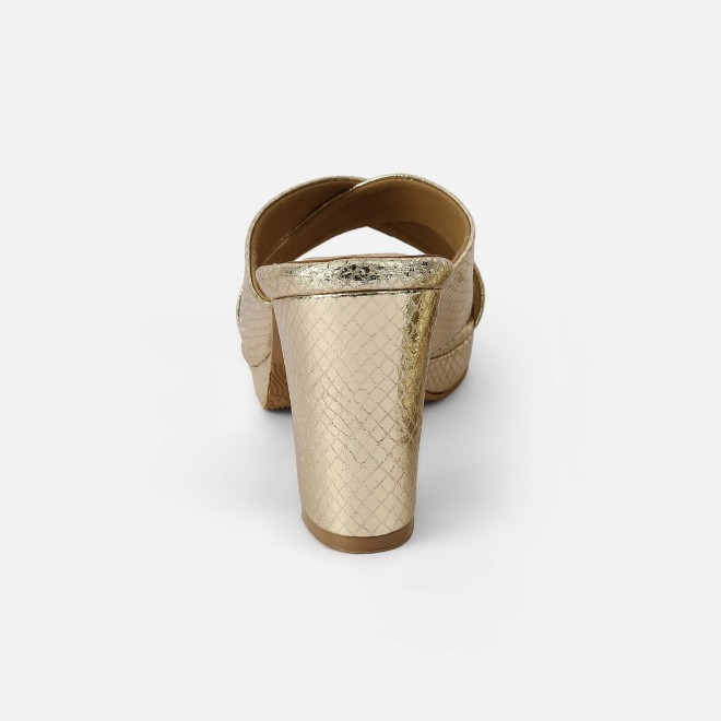Mochi Women Gold Casual Slip Ons (SKU: 40-441-15-36)