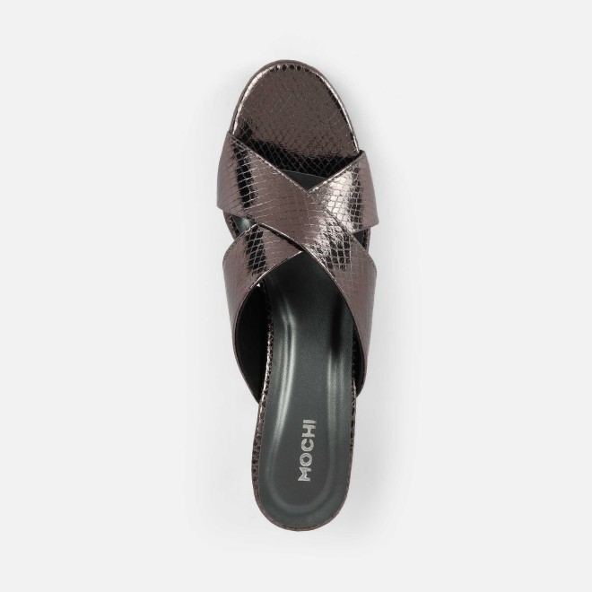 Mochi Women Gun-metal Casual Slip Ons (SKU: 40-441-29-36)