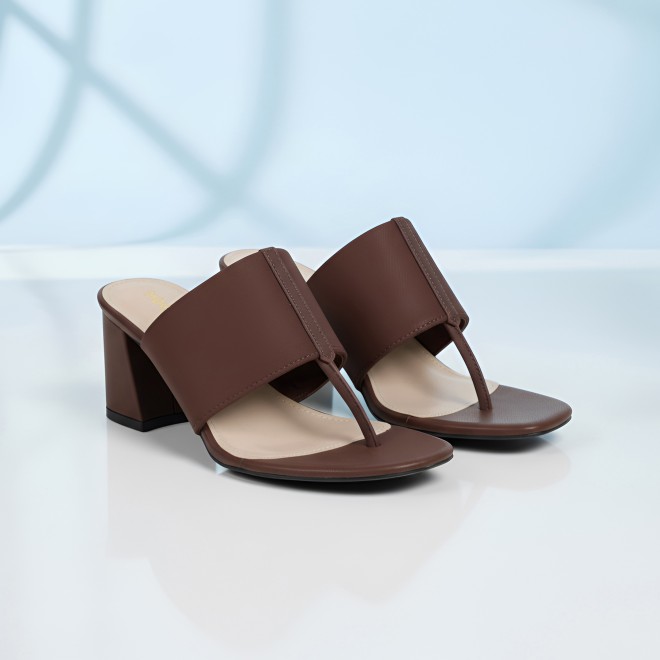 Mochi Women Brown Casual Slip Ons (SKU: 40-442-12-36)