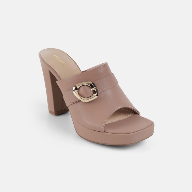 Mochi Women Peach Casual Slip Ons (SKU: 40-443-80-36)