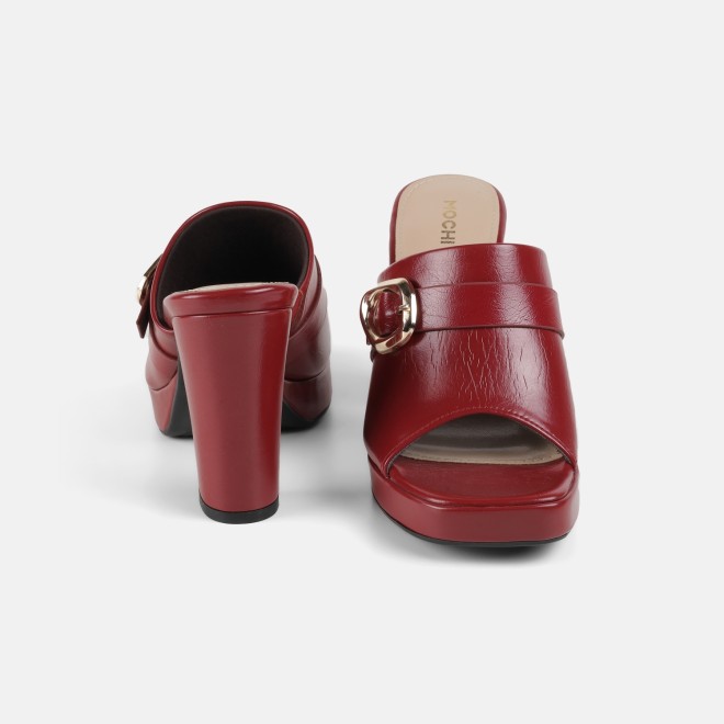 Mochi Women Red Casual Slip Ons (SKU: 40-443-18-37)