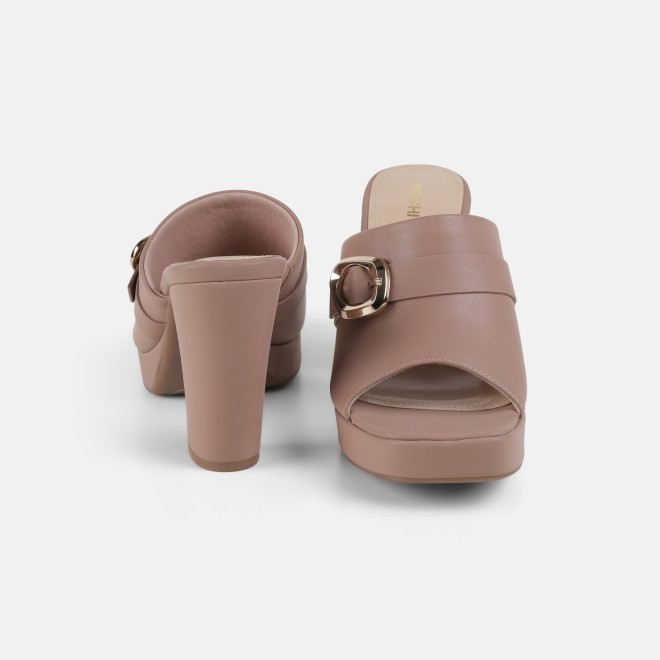 Mochi Women Peach Casual Slip Ons (SKU: 40-443-80-36)