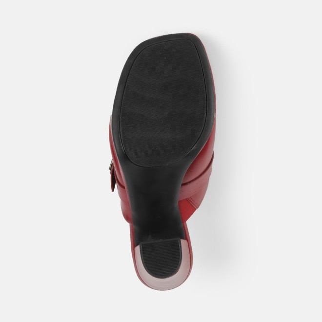 Mochi Women Red Casual Slip Ons (SKU: 40-443-18-37)