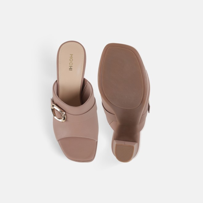 Mochi Women Peach Casual Slip Ons (SKU: 40-443-80-36)