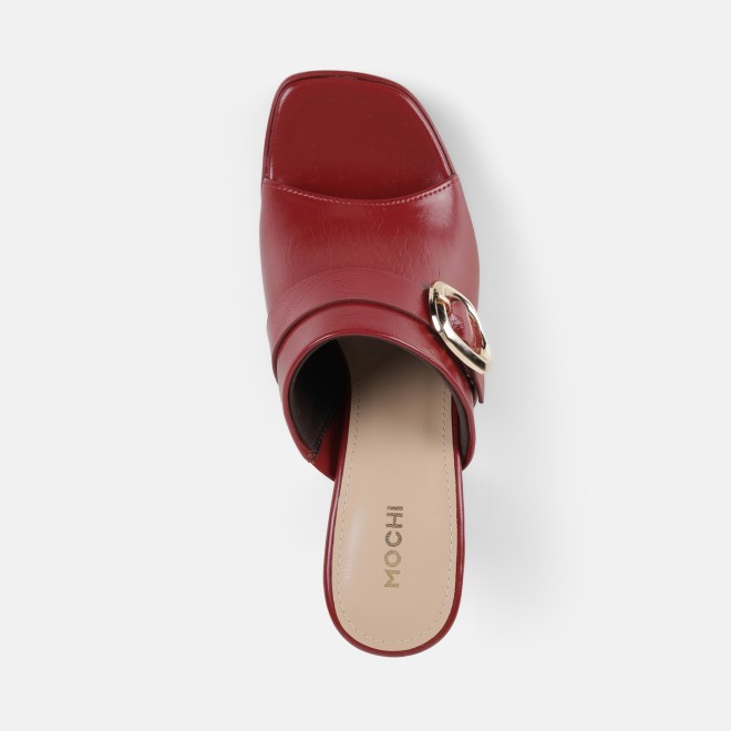 Mochi Women Red Casual Slip Ons (SKU: 40-443-18-37)