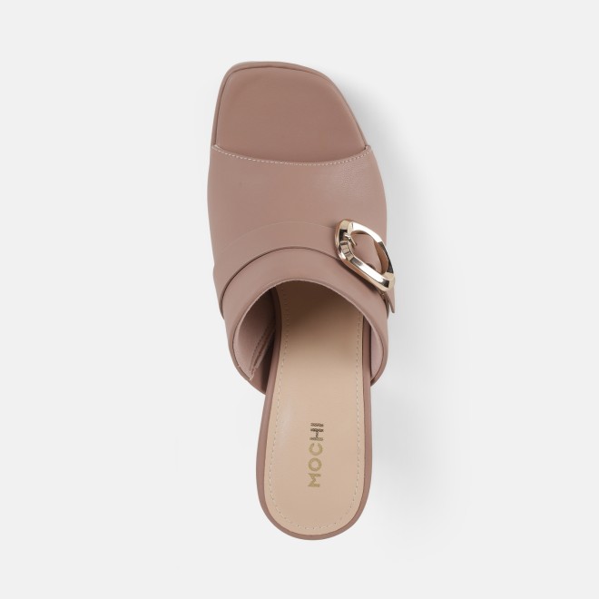 Mochi Women Peach Casual Slip Ons (SKU: 40-443-80-36)