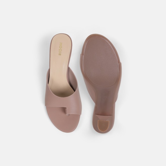 Mochi Women Peach Casual Slip Ons (SKU: 40-446-80-36)