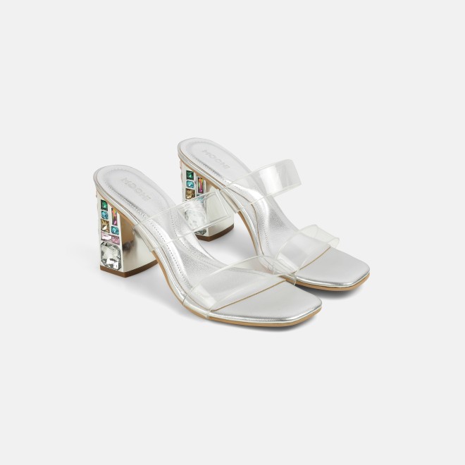 Mochi Women Silver Casual Slip Ons (SKU: 40-447-27-36)