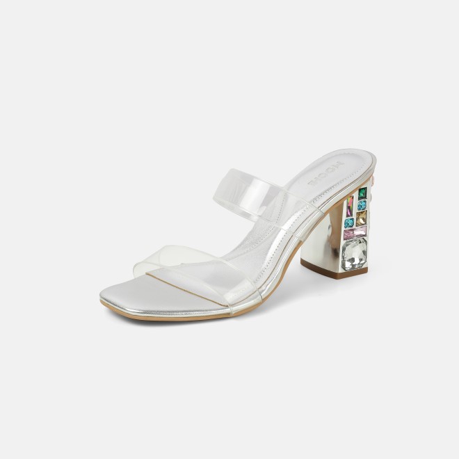 Mochi Women Silver Casual Slip Ons (SKU: 40-447-27-36)