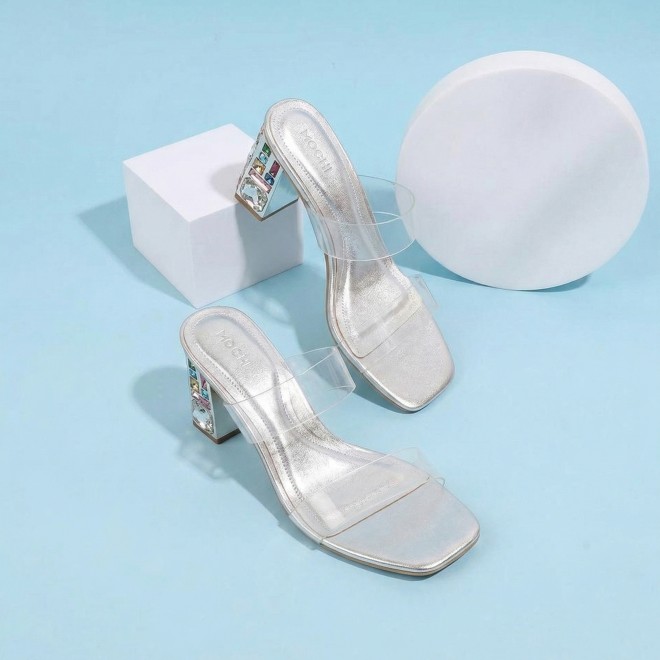 Mochi Women Silver Casual Slip Ons