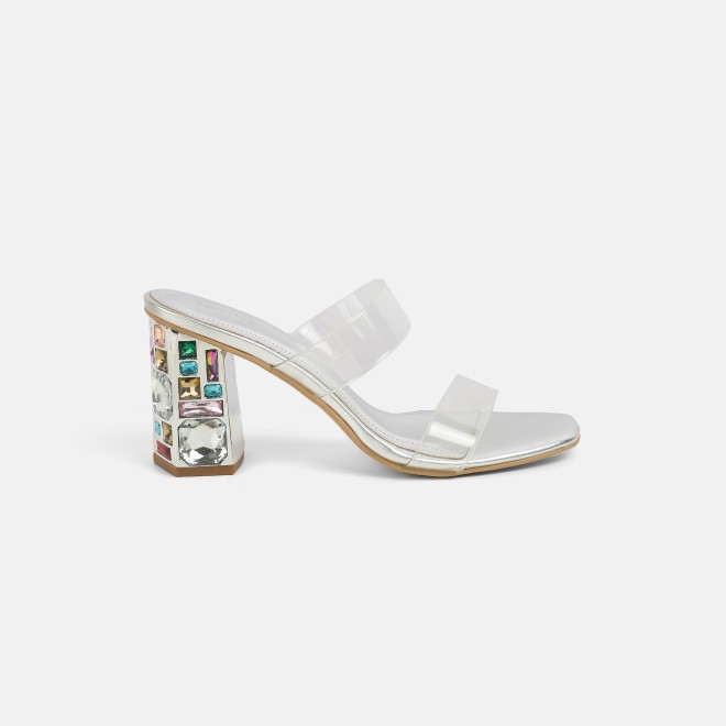 Mochi Women Silver Casual Slip Ons (SKU: 40-447-27-36)