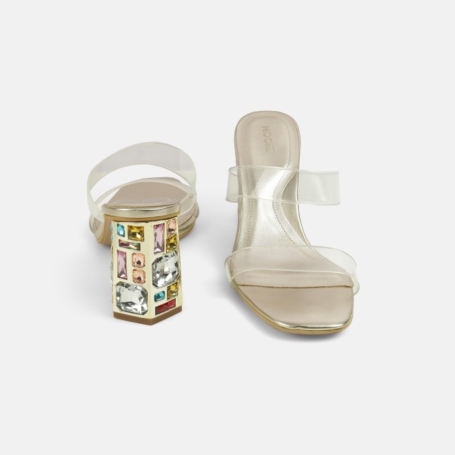 Mochi Women Gold Casual Slip Ons (SKU: 40-447-15-36)