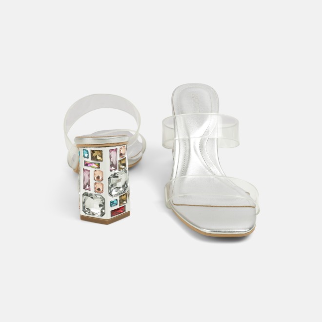 Mochi Women Silver Casual Slip Ons (SKU: 40-447-27-36)