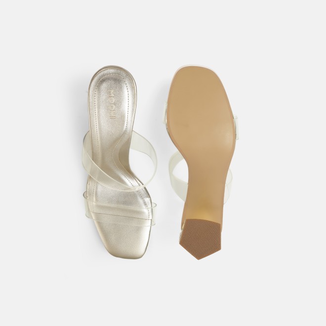 Mochi Women Gold Casual Slip Ons (SKU: 40-447-15-36)