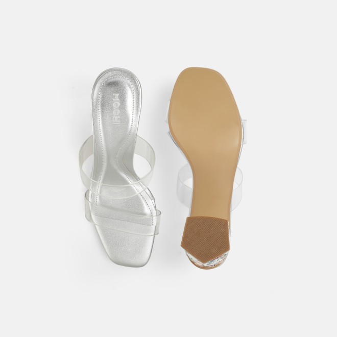 Mochi Women Silver Casual Slip Ons (SKU: 40-447-27-36)
