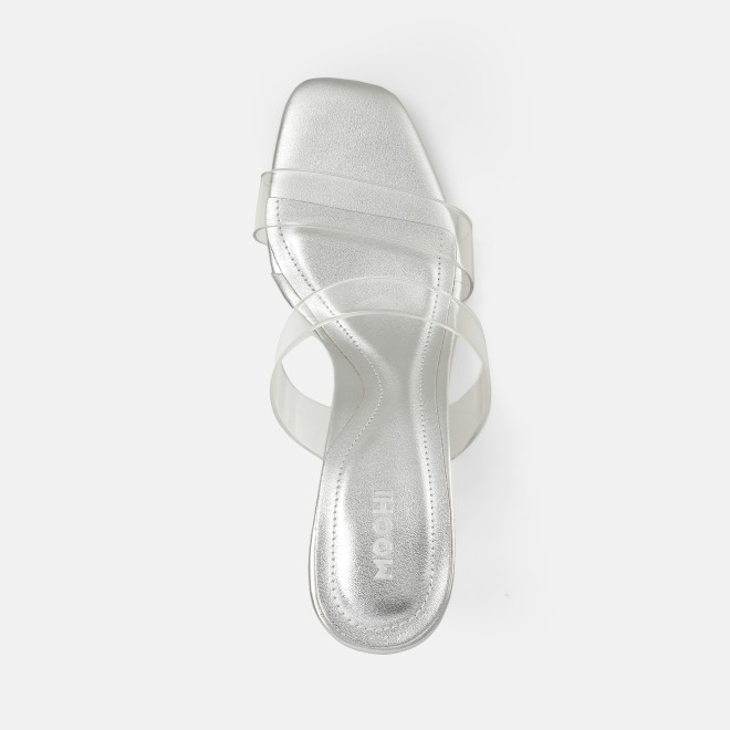 Mochi Women Silver Casual Slip Ons (SKU: 40-447-27-36)