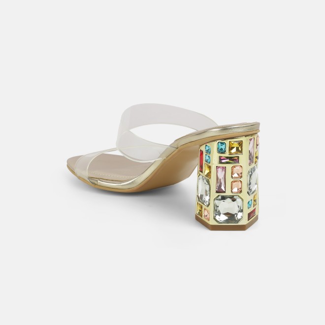 Mochi Women Gold Casual Slip Ons (SKU: 40-447-15-36)