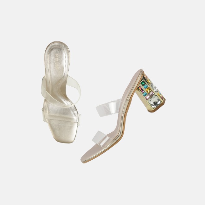 Mochi Women Gold Casual Slip Ons (SKU: 40-447-15-36)