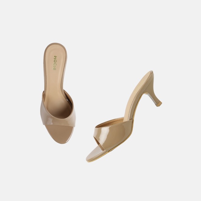 Mochi Women Beige Casual Slip Ons (SKU: 40-449-20-36)