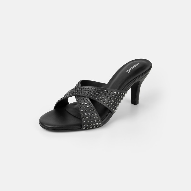 Mochi Women Black Party Slip Ons (SKU: 40-451-11-36)