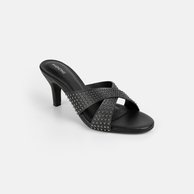 Mochi Women Black Party Slip Ons (SKU: 40-451-11-36)