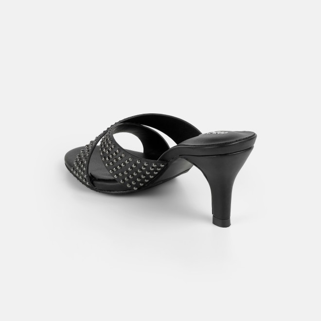 Mochi Women Black Party Slip Ons (SKU: 40-451-11-36)