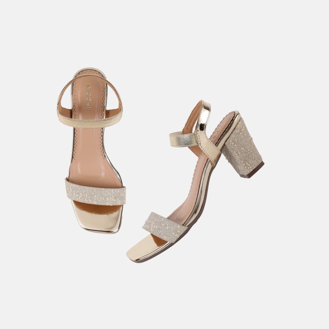 Mochi Women Gold Casual Sandals (SKU: 40-453-15-36)