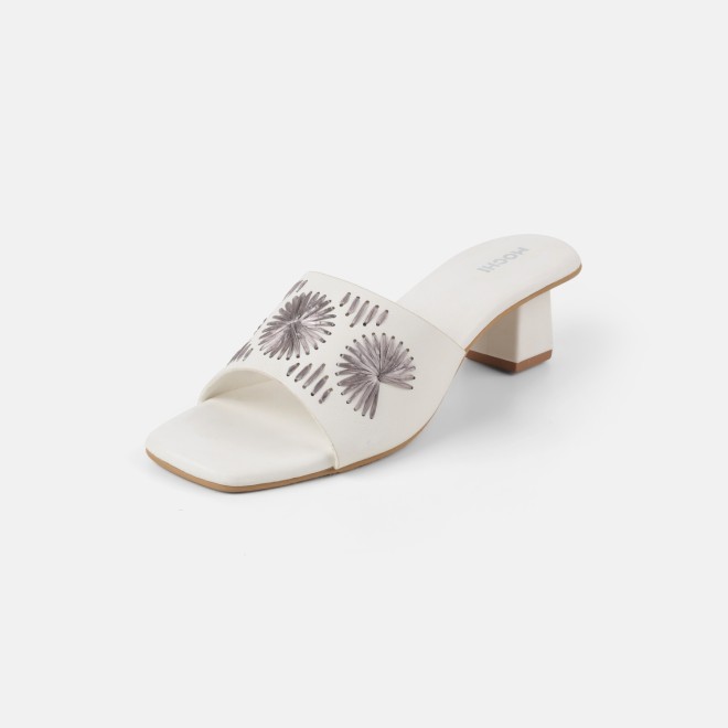 Mochi Women White Casual Slip Ons (SKU: 40-455-16-36)