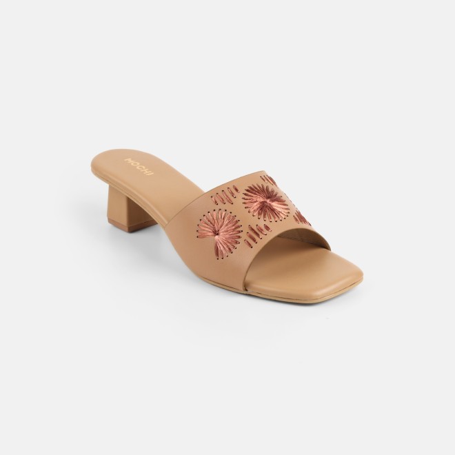 Mochi Women Beige Casual Slip Ons (SKU: 40-455-20-36)