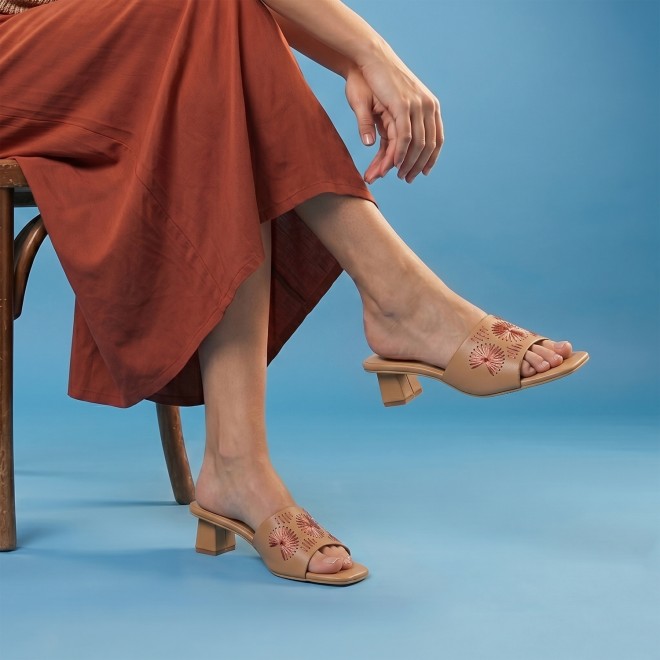 Mochi Women Beige Casual Slip Ons (SKU: 40-455-20-36)